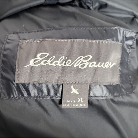 Eddie Bauer Trinity Feather Down Filled Black Parka, size XL - Picture 6 of 8